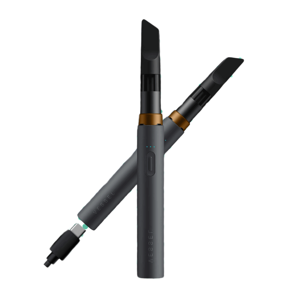 Vape pen Vessel Core color pietra con due cartucce in ceramica e cavo di ricarica