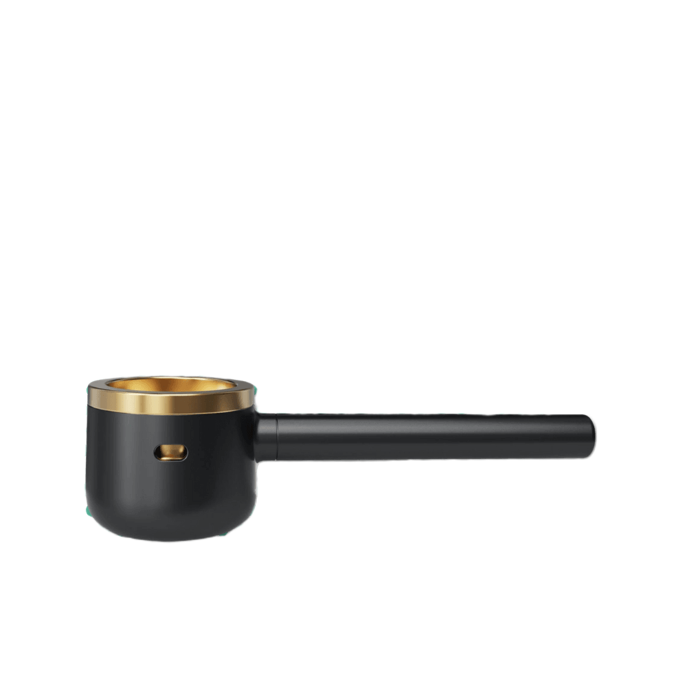 Vessel Pipe nera con bordo e fornello color oro