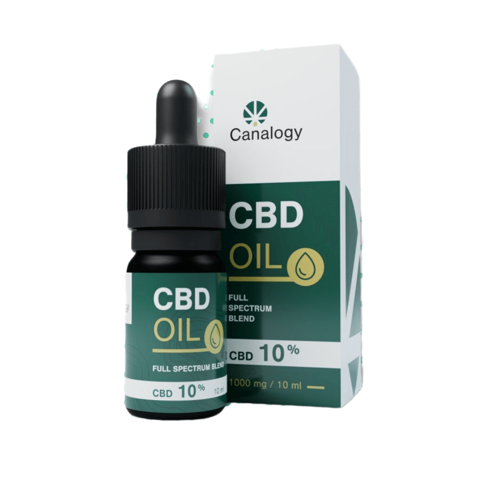 Canalogy CBD Oil 10%, 1000 mg blend full spectrum, flacone da 10ml con contagocce
