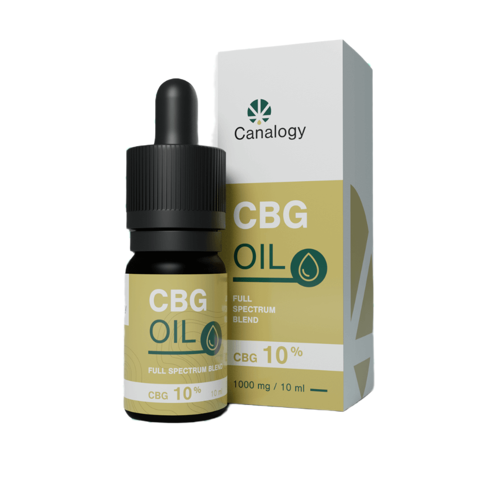 Canalogy CBG Oil 10%, 1000 mg / 10 ml blend full spectrum con flacone contagocce e confezione
