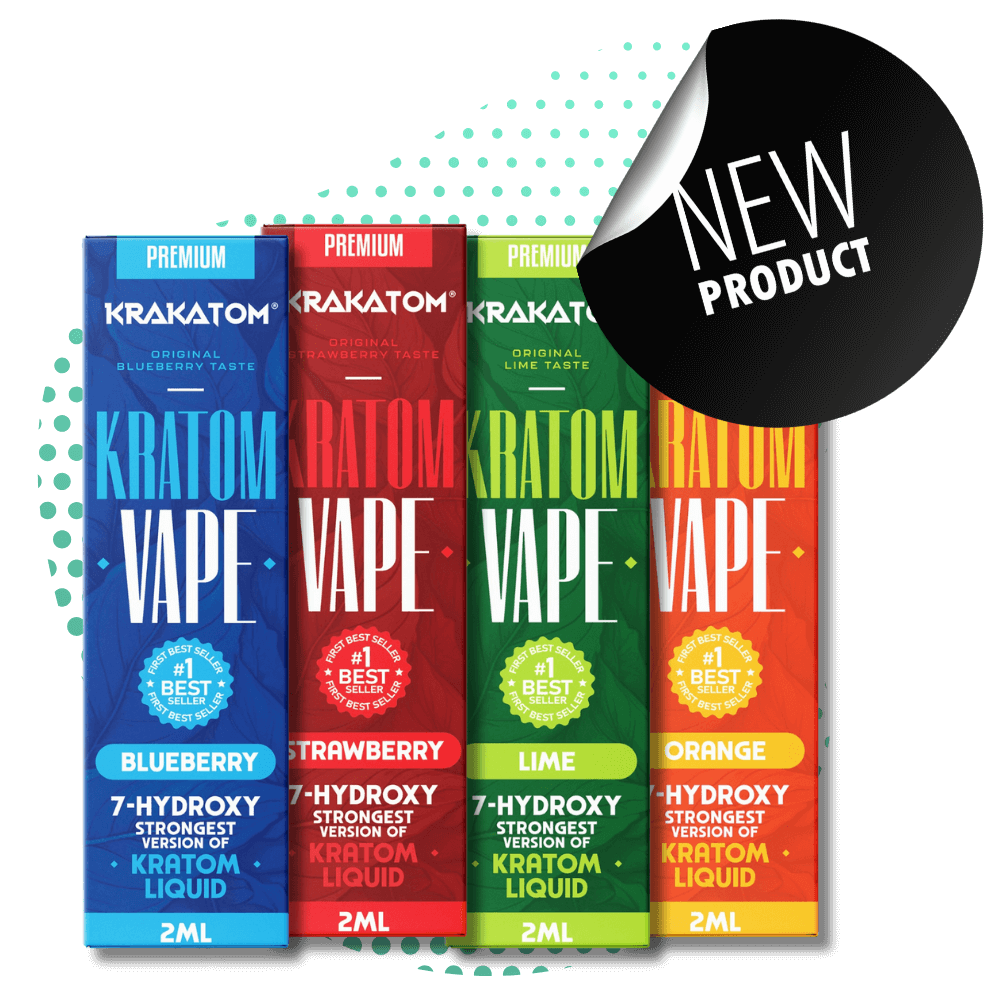 Prodotti vape al Kratom in quattro gusti fruttati, nuova uscita.