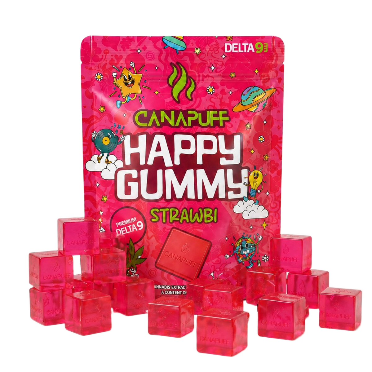 Canapuff Happy Gummy Strawbi, gummies al Delta-9 THC